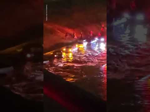 Flash flooding strands drivers in Dallas, Fort Worth | USA TODAY #Shorts