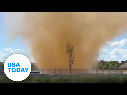 Massive dust devil swirling at an Arkansas construction site | USA TODAY