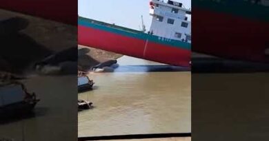 Ship launched into river in China using ‘airbag launching’ procedure | USA TODAY #Shorts