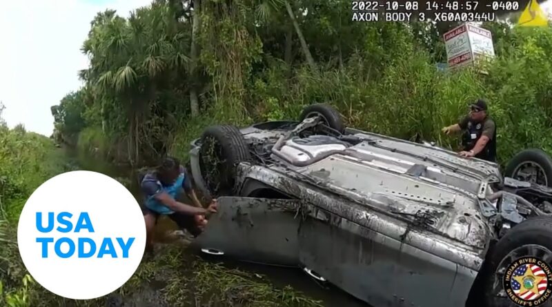 Amazon driver and deputies come to the aid of people trapped in a car | USA TODAY