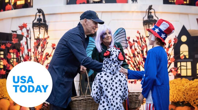 President Joe Biden hands out candy to White House trick-or-treaters | USA TODAY